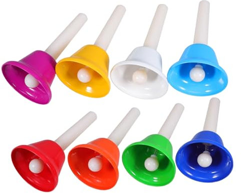 Supvox 8stücke Glockenspiel Für Junge Mädchen Mit Noten Bunte Musikinstrumente Zum Anschlagen Dekorative Handglocken Zum Basteln Vintage-Glocken Für Hotel Und Restaurant Pädagogische