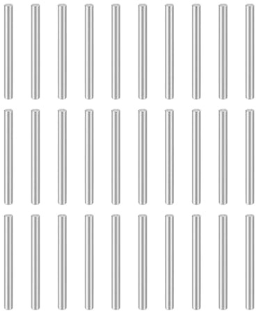 HARFINGTON 50pcs Dowel Pins M4(4mm) x 50mm 304 Stainless Steel Cylindrical Shelf Support Peg Pin Rod Fasten Elements for Metal Devices Wood Furniture DIY Installation, Silver