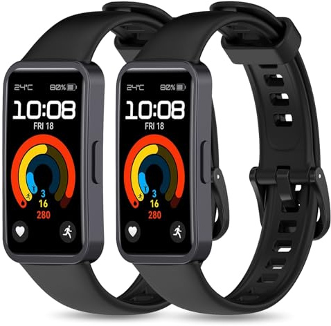 Xisair 2 Pack di Cinturini di Ricambio in Silicone Compatibili con Huawei Band 8/9/10 Cinturino per Orologio Sportivo, Accessori per Smart Watch, Braccialetto Morbido e Confortevole, Traspirante
