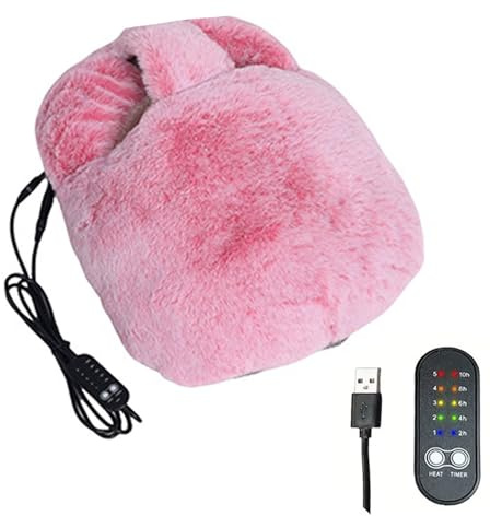 Fußwärmer,Fusswärmer Fußsack für Erwachsene Kinder, Füße für den Winter, Warme füße Waschbar, Weich und Warm Fußwärmer Pads für die Kalte Füße im Winter und Linderung von Müdigkeit (Rose)