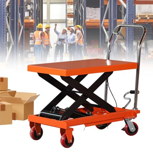 Elektrisk hydraulisk lyftbordsvagn 50 höjd 71 cm x 45 cm saxplattform för enkel rörlighet manuell materialhantering och transport kraftig lastkapacitet