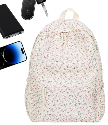 Generisch Blumenrucksack - Laptoprucksack | Mädchen-Rucksäcke für Studenten der Oberstufe, für Kosmetika, Wasserflaschen, Reisebücher, Schreibwaren, Pendler, Studenten, Frauen, Teenager