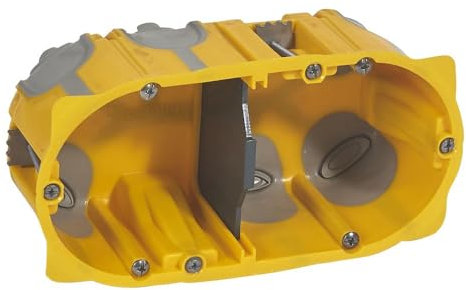 LEGRAND | Boîte D'Encastrement EcoBatibox, 2 Postes Profondeur 50 Mm, Étanchéité À L'Air Renforcée, Cloison De Séparation Amovible, Utilisation Horizontale Ou Verticale