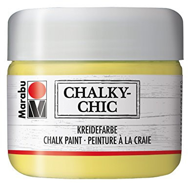 Marabu 02610025113 - Chalky Chic vanille 225 ml, super deckende, matte Kreidefarbe auf Wasserbasis, cremig, zum Rollen, Streichen und Tupfen auf Holz, Metall und Kunststoff, Used Look Effekt