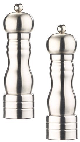 Rosenstein & Söhne Gewürzmühle Keramik: Klassische Salz- & Pfeffermühle, Keramik-Mahlwerk, Edelstahl, 2er-Set (Mechanische Salzmühle, Mühle für Kardamom & Cardamom, Küche)