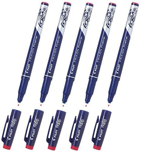Pilot Frixion Radierbarer Fineliner (Rot, 5 Stück)