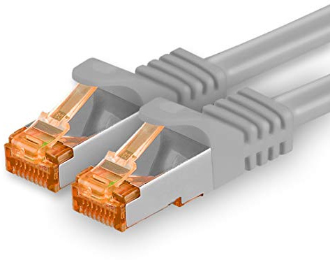 1aTTack.de 1x 25m Gris - Câble Réseau Ethernet Cat7 Cat 7 10 GB/s SFTP - RJ45 Ethernet LAN DSL Routeur Modem