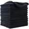 Polyte - 12 Chiffons de Nettoyage en Microfibres - qualité Premium - Noir - 30 x 30 cm