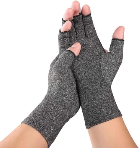 VITTO Guanti Anti-Artrite (Coppia) - Forniscono Calore e Compressione per Aiutare ad Aumentare la Circolazione, Riducendo il Dolore e Favorendo la Guarigione (L, Grigio)