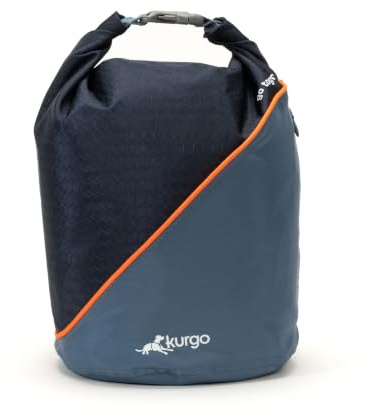 Kurgo Kibble Carrier - Contenitore Portatile per Cibo Secco per Cani - Ideale per Viaggi e Campeggio con Struttura Compatta e Capacità 2,3 kg - Blu Navy