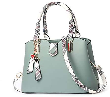 NICOLE & DORIS Borse Delle Donne Borse a Tracolla da Donna in Moda Borsa Delle Signore Borse Di Spalla Elegante Borse in PU Pelle Borsetta con Ciondolo Squisito Verde Chiaro