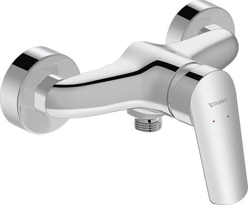 Duravit No.1 Duscharmatur Aufputz für 1 Verbraucher, Badewannenarmatur mit Rückflussverhinderer, Einhebel-Brausemischer mit Keramikmischsystem, chrom