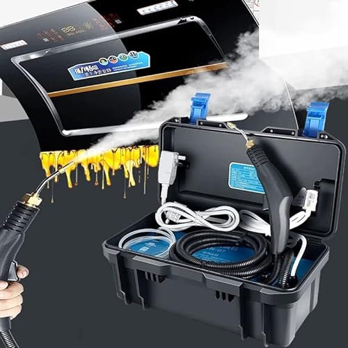 Pulitore a vapore commerciale portatile, sistema di pulizia a vapore ad alta pressione da 3000 W Pulitore a vapore pressurizzato portatile a 6 bar Pulizia a 360 ° per cucina, auto
