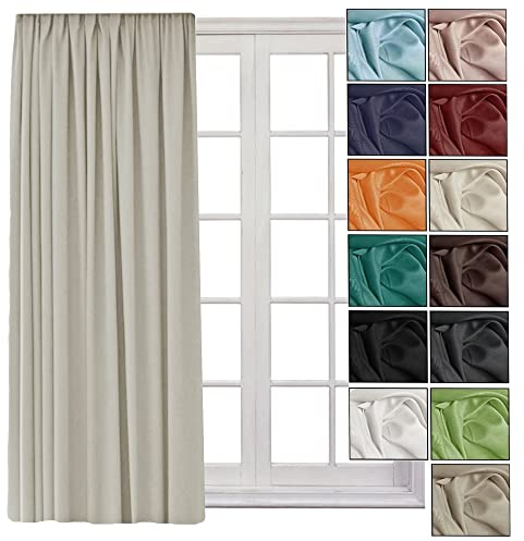 Cleanlevel Verdunkelungsvorhang 140x245 cm – Vorhang Blickdicht mit Kräuselband – Vorhang Verdunkelung mit Hitzeschutz & Kälteschutz