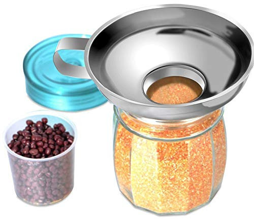 Embudo para Conservas con Boca Ancha, Acero Inoxidable Fácil Almacenamiento Embudo para Conservas Grande para Arroz (Como se muestra)