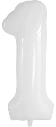 Vthoviwa 40inch Balloon 1 Number White 1 Decoration Party Foil Age Balloon Support Helium