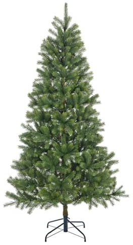 Green Pine Artificial Christmas Tree Lush Branches Traditional Unlit - 7ft