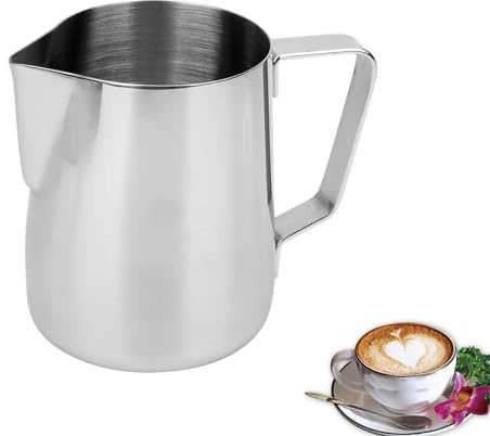 LATRAT Coffee Barista - Brocca per Latte in Acciaio Inox, Perfetta per Schiuma di Latte, Universale per Cappuccino (Non Coperto, 350 ml), ZFBADE677