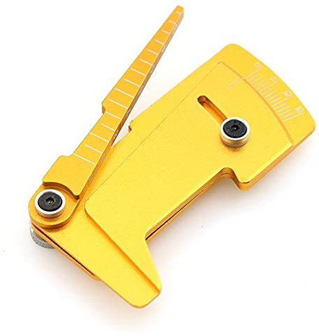liovitor 1 StüCk Metall Sturz Messer & HöHenmesser Werkzeug/Lineal für Einstellen der HöHe und des Felgen Sturzes RC Modell Auto,Gold