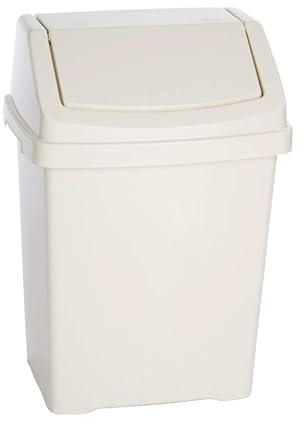 Best House Swing Bin 50L For Home, Garden, Kitchen, Office and Bathroom Rubbish Recycle Plastic Waste Bin, Trash Can Dustbin with Swing Lids (H 68 cm X W 32 cm X L 42 cm) - White, Pack of 1