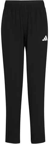 adidas Boys' Woven 3-Stripe Stretch Pant, Black, Small (8)