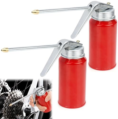 2 Stück öLkanne mit Pumpe, Handpumpe Pressen öLkäNnchen, Ölspritzkanne, öLkanne Metall mit Pumpe für Autos, Motorräder und Lastwagen (200 ml)