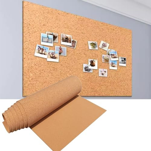 Rouleau de Tableau en liège, Rouleau de Tableau en liège Auto-adhésif, Rouleau de liège pour revêtement de Sol d'art Mural, Rouleaux de Tableau d'affichage Haute densité pour Bureau à Domicile (Tail