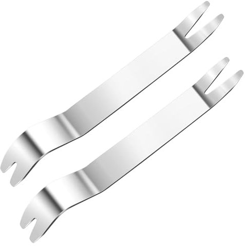 Strumenti di Rimozione Auto,2 Pezzi Kit di Smontaggio per Riparazioni Auto Metallo Veicolo Rimozione Cunei Trim Interno Strumenti a Leva per Auto in Acciaio Inox