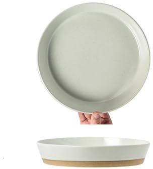 Piatti piani Piatto fondo semplice Piatto fondo rotondo for uso domestico Insalata di frutta Stoviglie in ceramica Ristorante Piatto da dessert Piatto piccolo Vassoio per la cena(B)