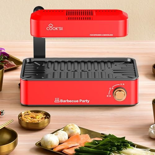 Smokeless BBQ Machine - 1100W Electric Folding Grill, Non Stick, Temperature Control, Ideal Table Grill For 2-4 People - Blue