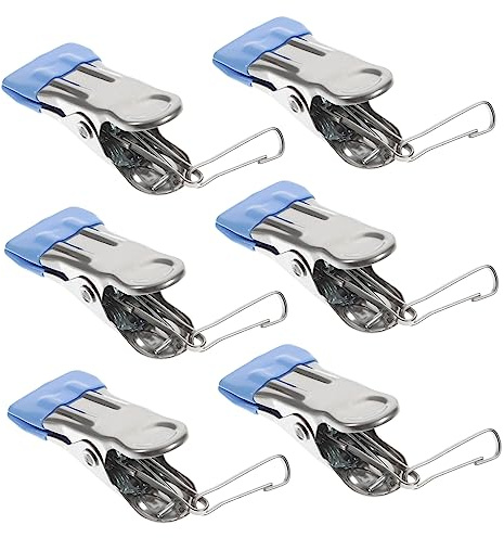 CAXUSD Klammern Für Wäsche rutschfeste Wäscheklammern 6 Stück Wäscheklammern Schrankaufhänger Organizer-Klemmen Chip-Clips Kleidungsclip
