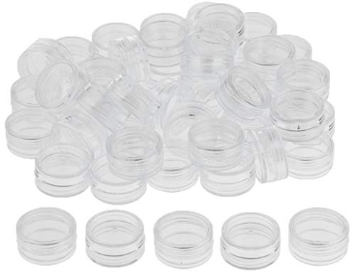 Lot de 50 pots vides en plastique pour lotion, crème, échantillon, 2 g