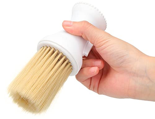 Cepillo de Limpieza de Polvo para Estilismo, Almacenamiento de Polvo de Peluquería, Plumero de Pelo Suave (Blanco)