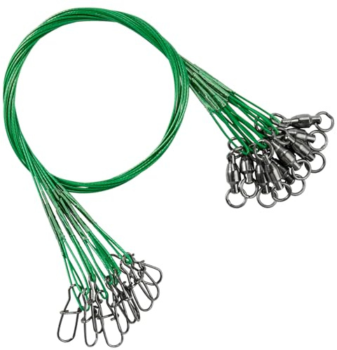 AMYSPORTS Wire Stainless Fishing Leader Steel High Strength Fishing Leaders Freshwater Lures Saltwater Fishing Leader Wire Black Nickel #1 50lb 9.8in 20pcs