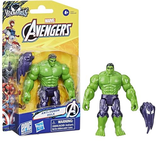 Hasbro Marvel Avengers, VenomVersus Epic World of Action, Action Figure Deluxe di Hulk Anti-Venom