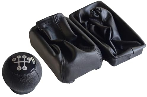 Cakievro Soufflet de levier de vitesse et poignées de frein à main pour Opel Corsa C Tigra B Combo C Auto Antidérapant Manchette de frein à main et pommeau de levier de vitesse (3 pièces)
