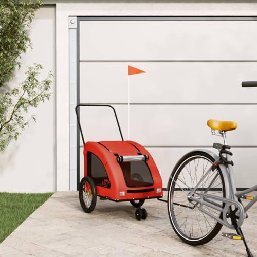 Xichuzi Fahrradanhänger Hunde Orange und Grau Oxford-Gewebe und Eisen, Fahrrad Anhänger, Lastenanhänger, Handwagen, Fahrrad-lastenanhänger, Lastenfahrrad - 93984