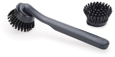 Joseph Joseph SinkTech Dish Brush with Replacement Head, Durable Bristles, Pan Scraper, Easy to Replace