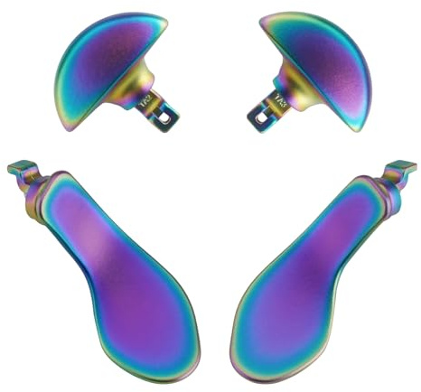 eXtremeRate 4Pcs Metall Back Paddles für ps5 Edge Controller, Austauschbare Rücktasten Remap Buttons Zubehör für ps5 Edge Controller–Metallic Aura Blau Lila