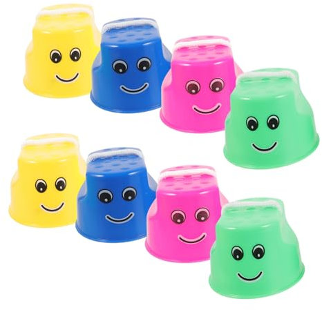 FELTECHELECTR 8 Stück Sensorisches Gleichgewichtstraining Kinder Stelzen Aus Dickem Kunststoff Bunte Eimer Für Frühes Beweglichkeitstraining Und Spiel
