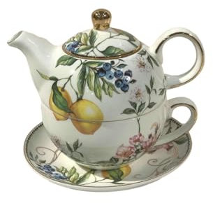 Tetera de café 1000 ml - Personalidad creativa - Tetera de cerámica inglesa - Limón fresco - Maceta para madre y niño