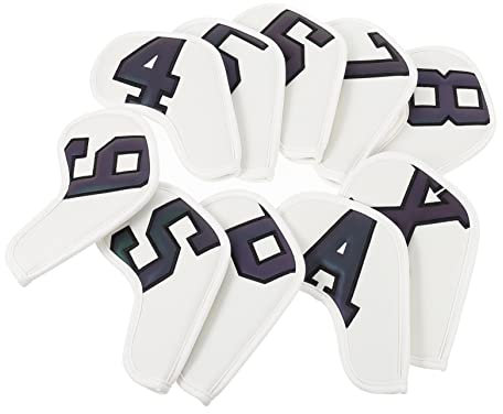 OSOLADY 10pcs Double Side Golf Covers Pu Golf Protector for Irons and Multi-color Design Shockproof Sleeve for Travel and Play