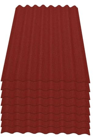 Onduline Easyline Dachplatte Wandplatte Bitumen Wellplatte 8x0,76m² - rot