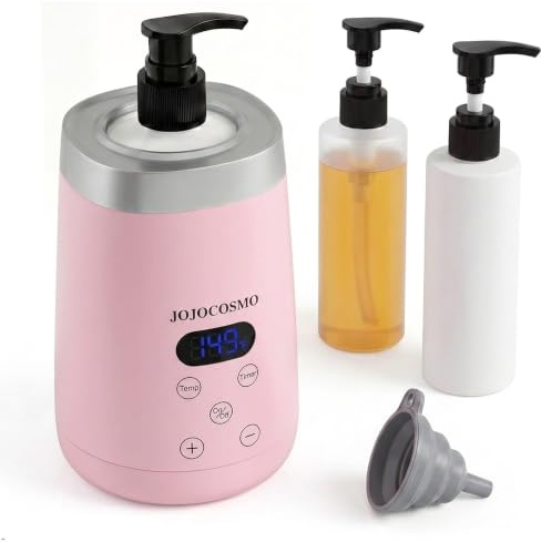 JOJOCOSMO Essential Oil Warmer Heater, Oil Warmer for Massage, with 2 Lotion Bottle Dispensers, Temperature Adjustable from 30℃ to 65℃,Suitable for Beauty Parlour,Salon, Home Massage