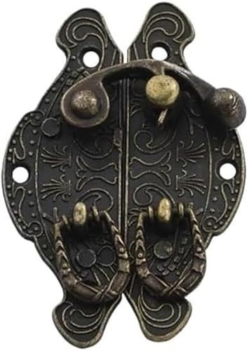 Antikes Messing-Haspenschloss, 3 Stück, antikes Vorhängeschloss mit Kasten-Haspenschloss, sicherer Schnallenverschluss for Schmuckkästchen, Koffer, Möbelbeschläge(40 * 59mm)