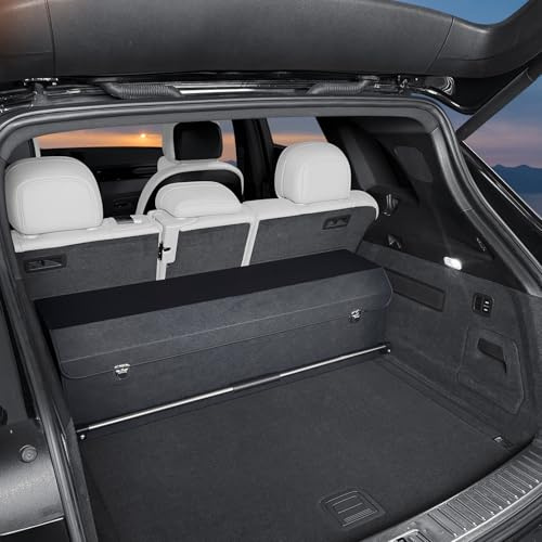 XCF Car Boot Organiser, High-Capacity Leather Boot Organiser with Lid and Push-Pull Handle, Sturdy Car Storage Box with Two Partitions, Suitable for SUV, Truck, Sedan (94 × 29 × 31cm)
