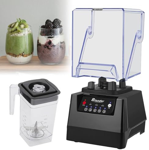 Mixeur Professionnel Silencieux Avec Écran Insonorisant, Mixeur Professionnel De 2 200 Watts Pour La Cuisine Avec Coupe-Turbine Diamantée À 6 Lames Et Autonettoyant Pour Bars À Jus/Smoothies Maison