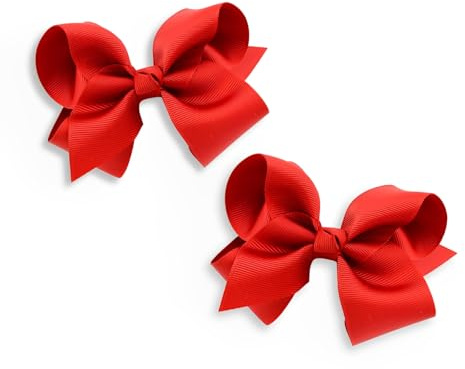 2 Pcs Red Hair Bow Clips,Hair Bows for Women,Cute Red Bow With Clips For Girls,Hair Accessories for Kindergarten,Unisex Children Christmas Valentines Day Easter Decorative Hairbows