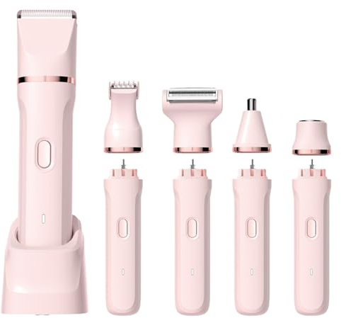 Bikinitrimmer für Damen, elektrischer Rasierer für Haut, Nasentrimmer für Frauen, kabelloser Körperrasierer für Reisen, austauschbarer Damen-Gesichtsrasierer, IPX7, wasserdicht, Keramikklinge, Dock