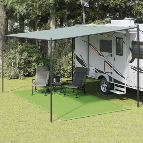 Tältmatta ljusgrön 250 x 350 cm, slitstark HDPE för camping, husvagn, terrass, UV-beständig, andas, lätt att rengöra